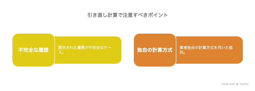 引き直し計算で注意すべきポイント