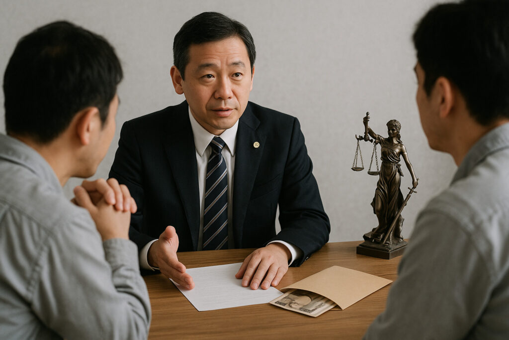 弁護士に過払い金の相談をしている様子