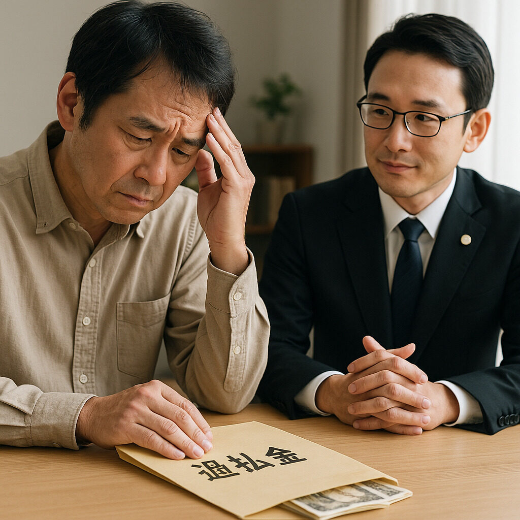 弁護士に過払い金の相談をしている様子