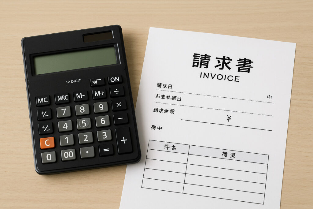 請求書と電卓