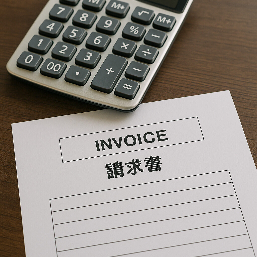請求書と電卓